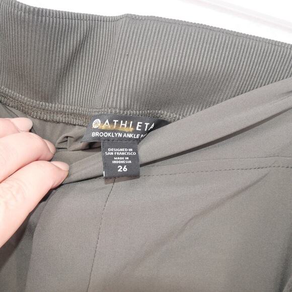 NEW Athleta Women's Plus Size 26 Brooklyn Textured Ankle Pants Forest Green - Picture 5 of 9